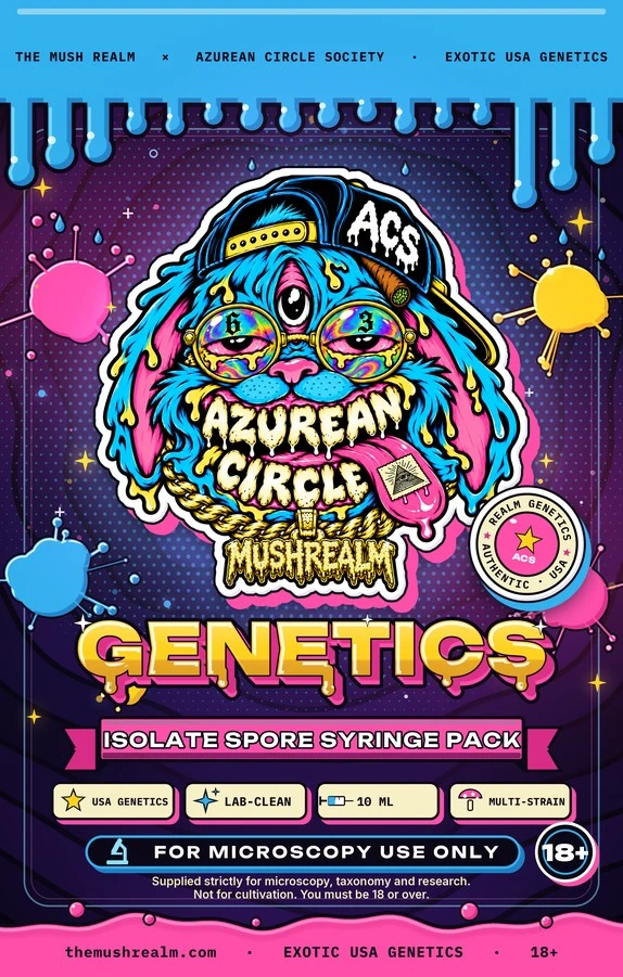 Azurean Circle Society × Mushrealm isolate spore syringe pack